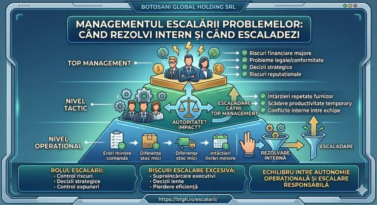 Managementul escalării problemelor în organizații când trebuie să rezolvi intern și când trebuie să escaladezi către top management